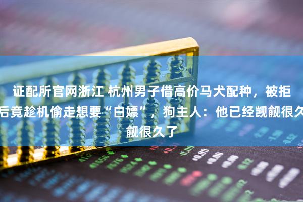 证配所官网浙江 杭州男子借高价马犬配种，被拒绝后竟趁机偷走想要“白嫖”，狗主人：他已经觊觎很久了