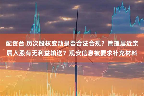 配资台 历次股权变动是否合法合规？管理层近亲属入股有无利益输送？观安信息被要求补充材料
